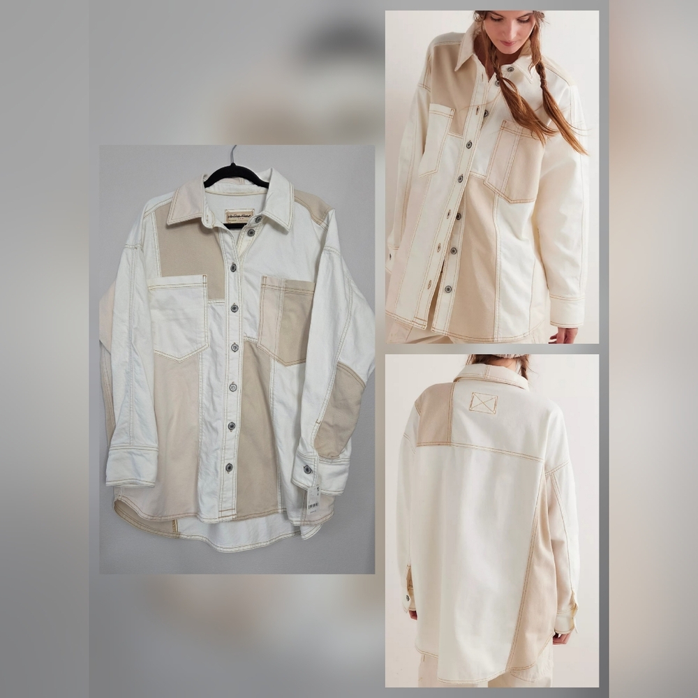 ⚠️ Free People We The Free Ivory Mountain Roads Shirt Mixed Ivory